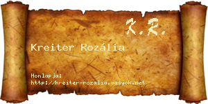 Kreiter Rozália névjegykártya